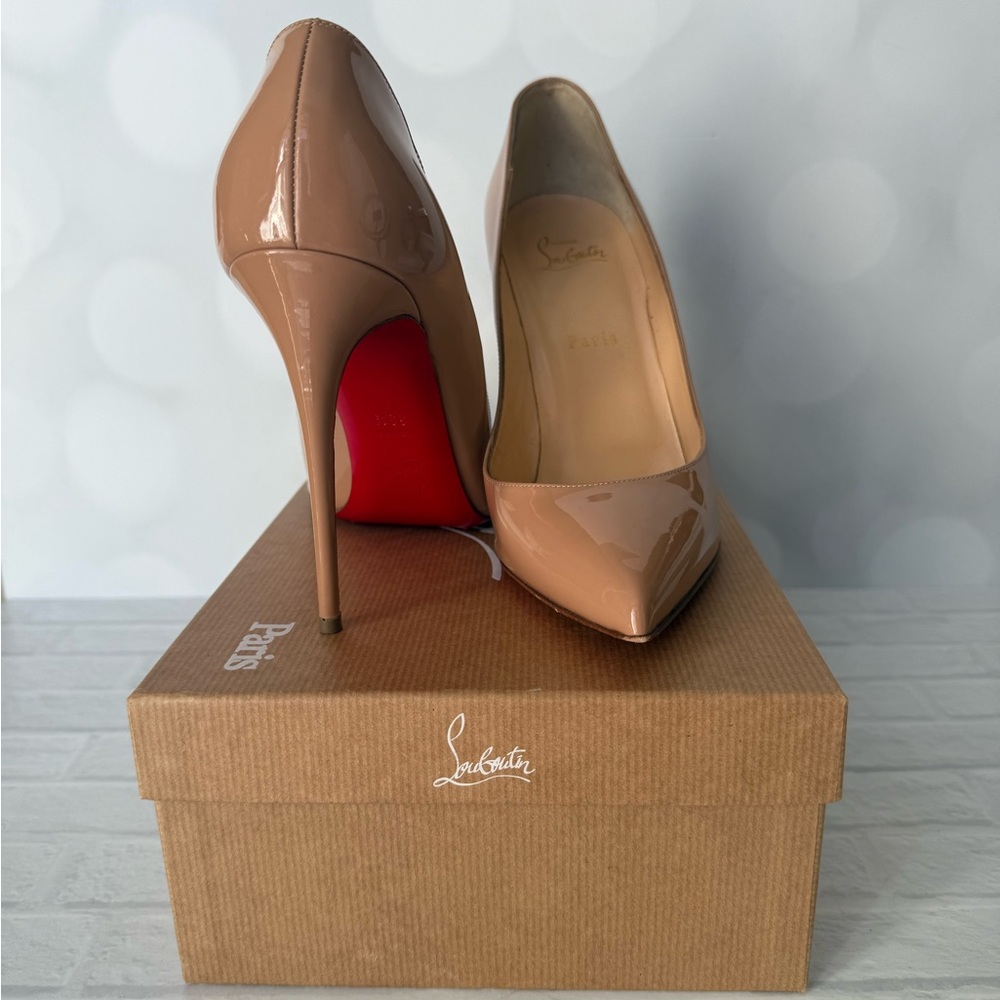 Christian Louboutin Pigalle Follies 100 Patent Nude 39.5